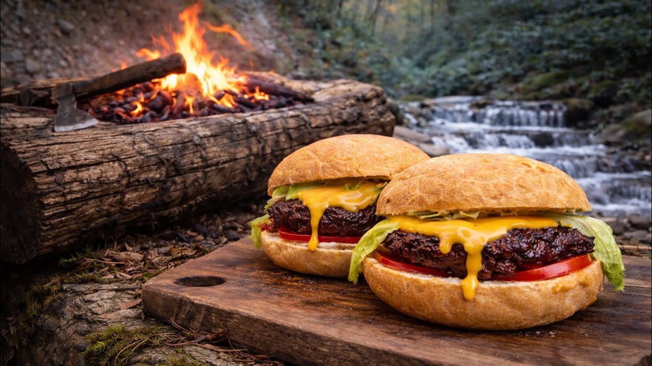 Hand-Chopped Beef, Butter &Rosemary - Each Burger Is 1KG | GiantForest Burger ASMR🔥🥩🍔
