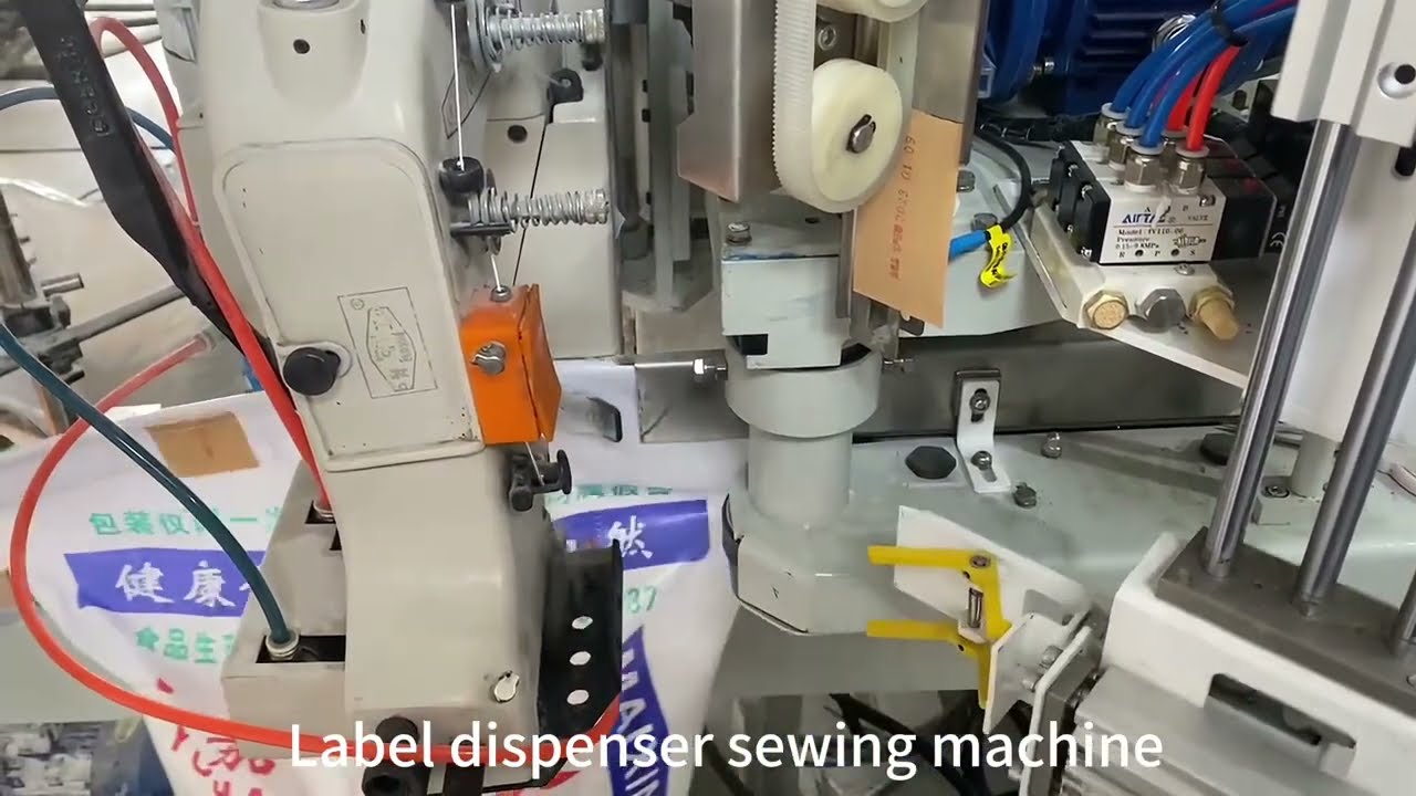 label dispenser inserter 5kg 25kg flour/feed/firewood bag labeling dispenser sewing tag placer