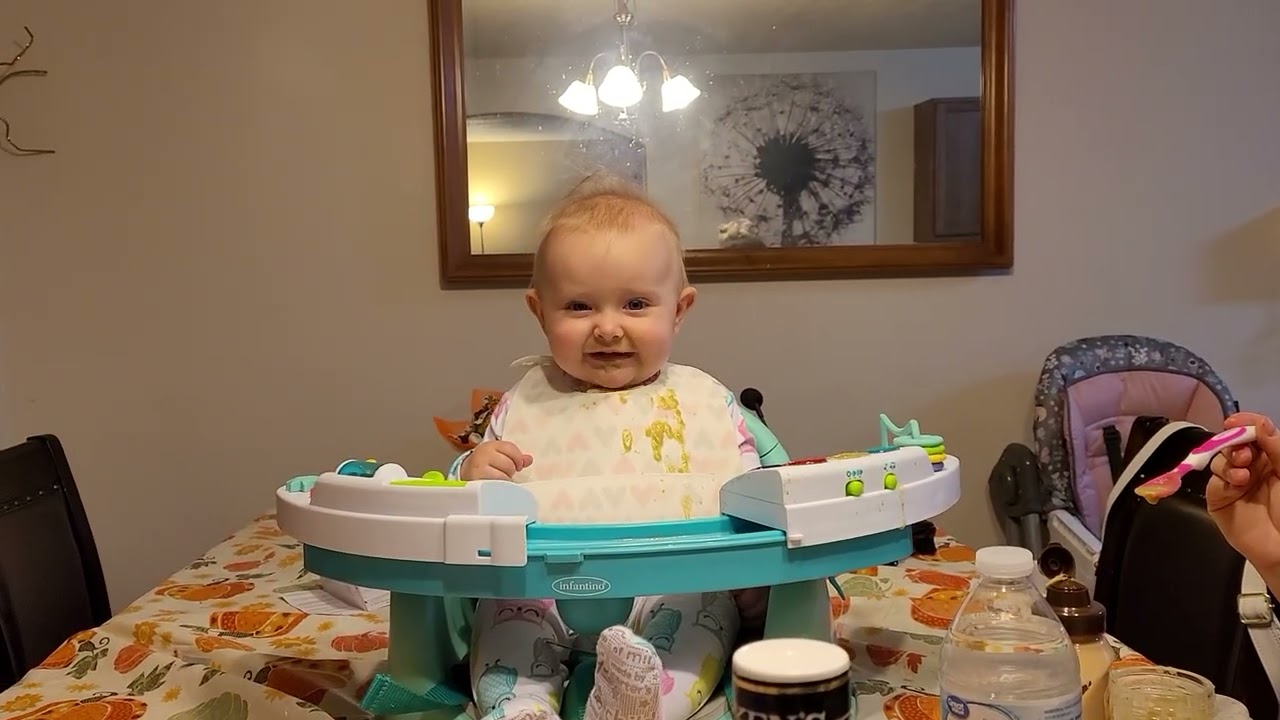 Gia Eating as a baby