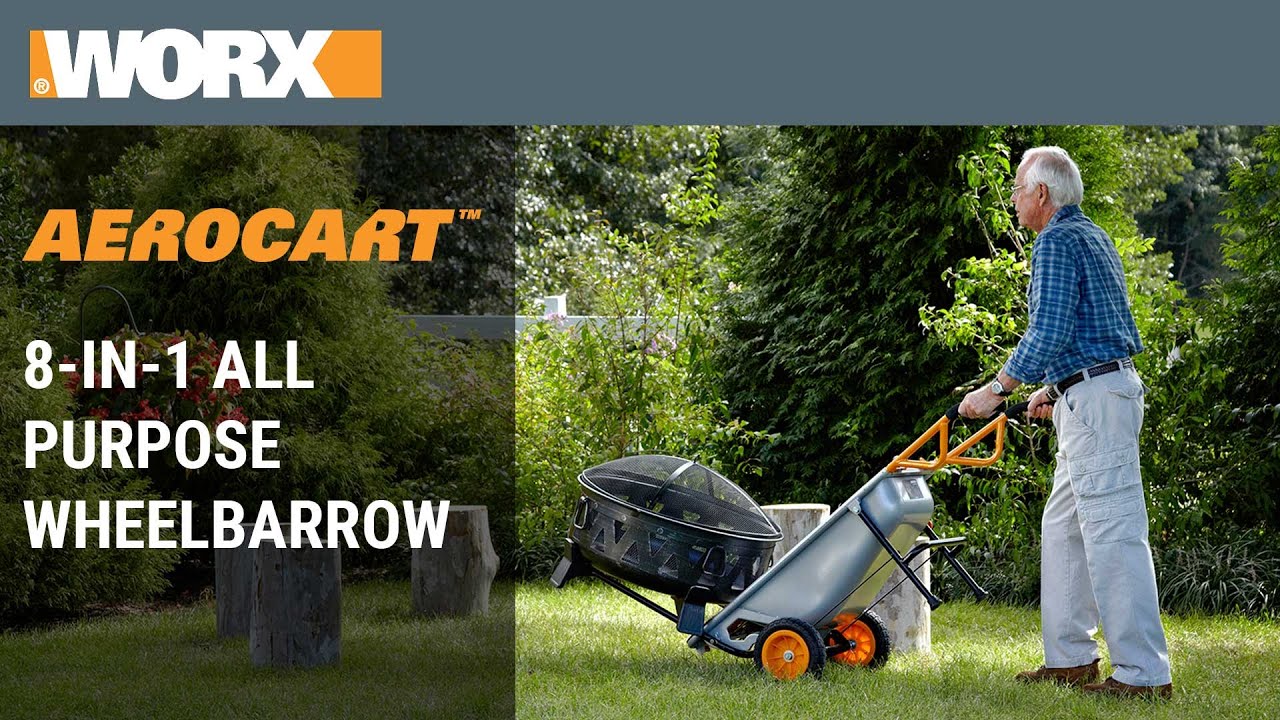 WORX Aerocart 8-in-1 All-Purpose Wheelbarrow / Yard Cart / Dolly