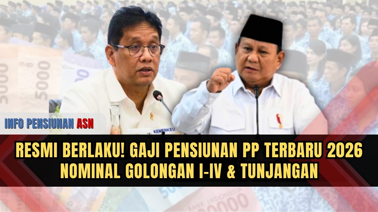 RESMI BERLAKU! GAJI PENSIUNAN PP TERBARU 2026 &ndash; NOMINAL GOLONGAN I-IV & TUNJANGAN