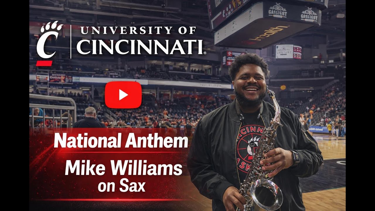 Mike Williams on Sax National Anthem for University of Cincinnati Bearcats
