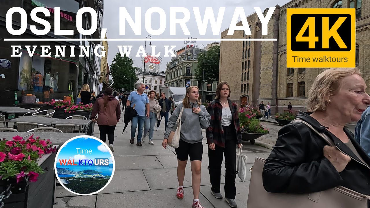Oslo, Norway Evening Walking Tour- 4K60fps with Captions