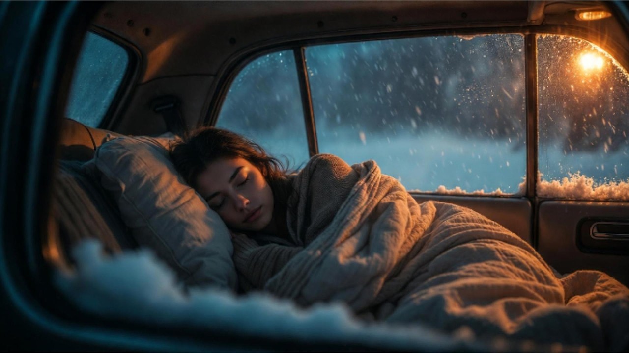 Fall Asleep in 5 Minutes with Heavy Rainstorm & Strong Wind on Car at Night | 10 Hours