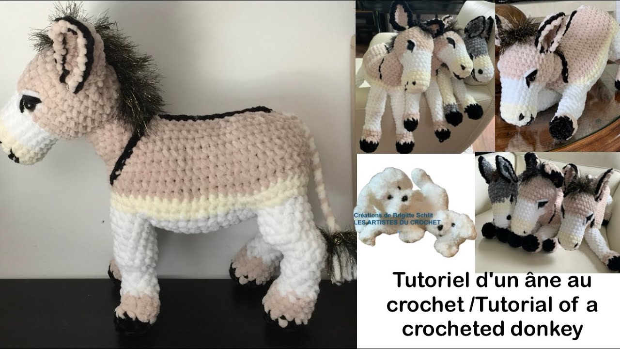 Tutoriel d’un âne au crochet /Tutorial of a crocheted donkey