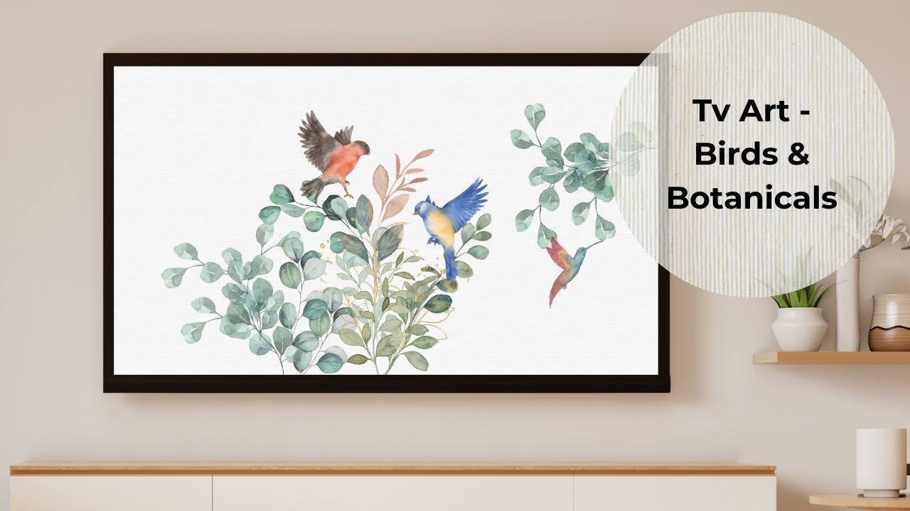 Vintage Botanical Free Tv Art Wallpaper Screensaver Home Decor Samsung Painting Digital Birds