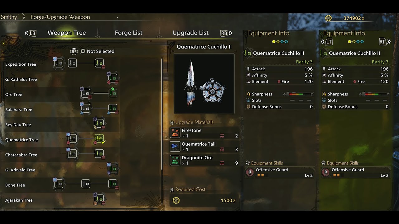 Monster Hunter Wilds, 4K. Crafting Quamatrice Sword and Sheild.