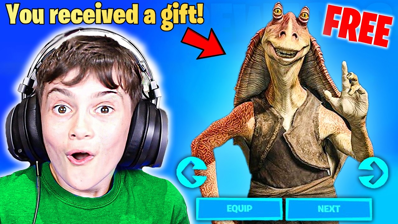 Gifting Little Bro *EVERY* Star Wars Skin EVER in Fortnite!