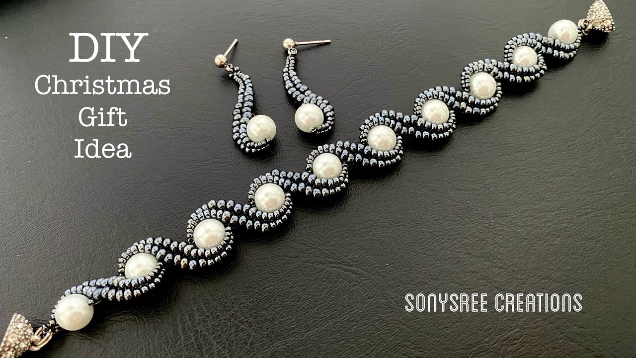 DIY Christmas gift idea || DIY pearl beaded bracelet