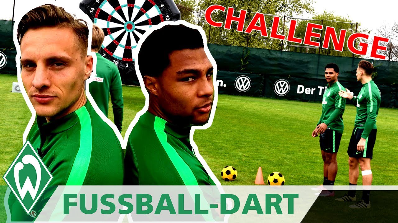 Fußball Dart CHALLENGE: Serge Gnabry vs. Robert Bauer | SV Werder Bremen