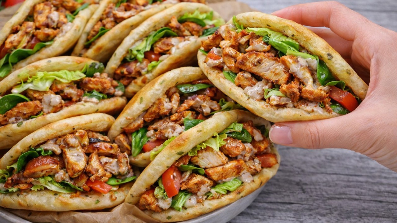 Чалпак (афганский жареный хлеб) куриный сэндвич для ифтара Рамазани 🥙🐔