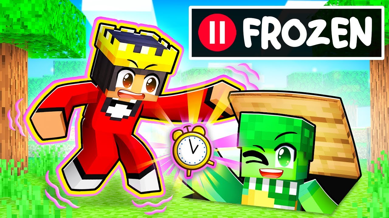 Using TIME FREEZE to CHEAT in Minecraft Hide N' Seek!