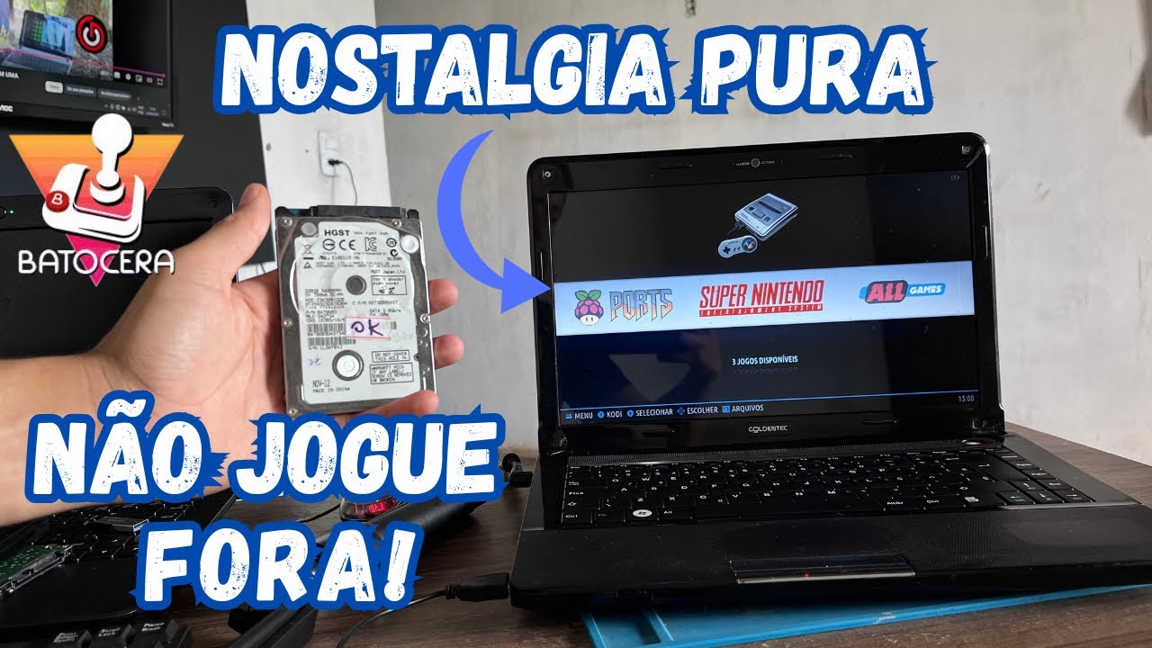 TRANSFORMEI MEU NOTEBOOK VELHO EM UM CONSOLE RETRÔ COM BATOCERA 🕹️