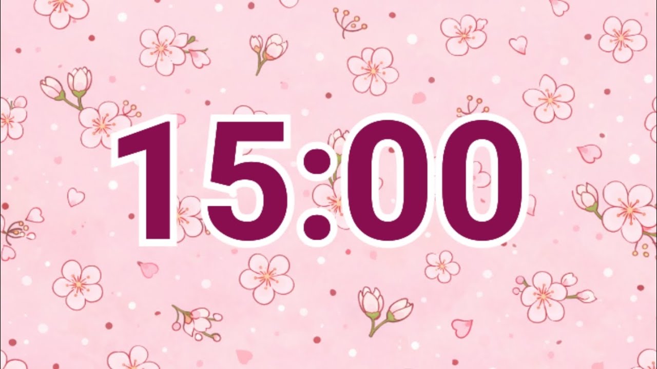 🌸 15-Minute Cherry Blossom Timer | Soft Pink Spring Focus Countdown