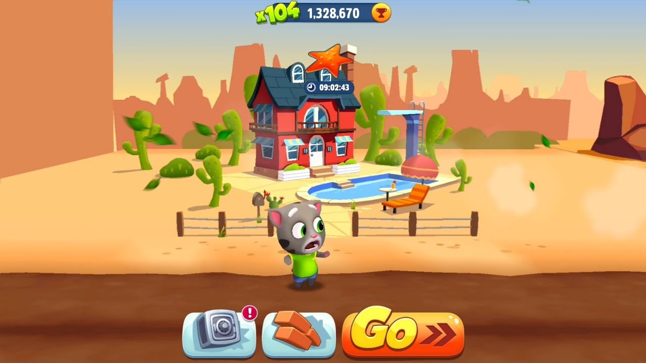 Talking Tom Gold Run Wild West Update - Tom Raccoon Fight - Full Screen - Android Game