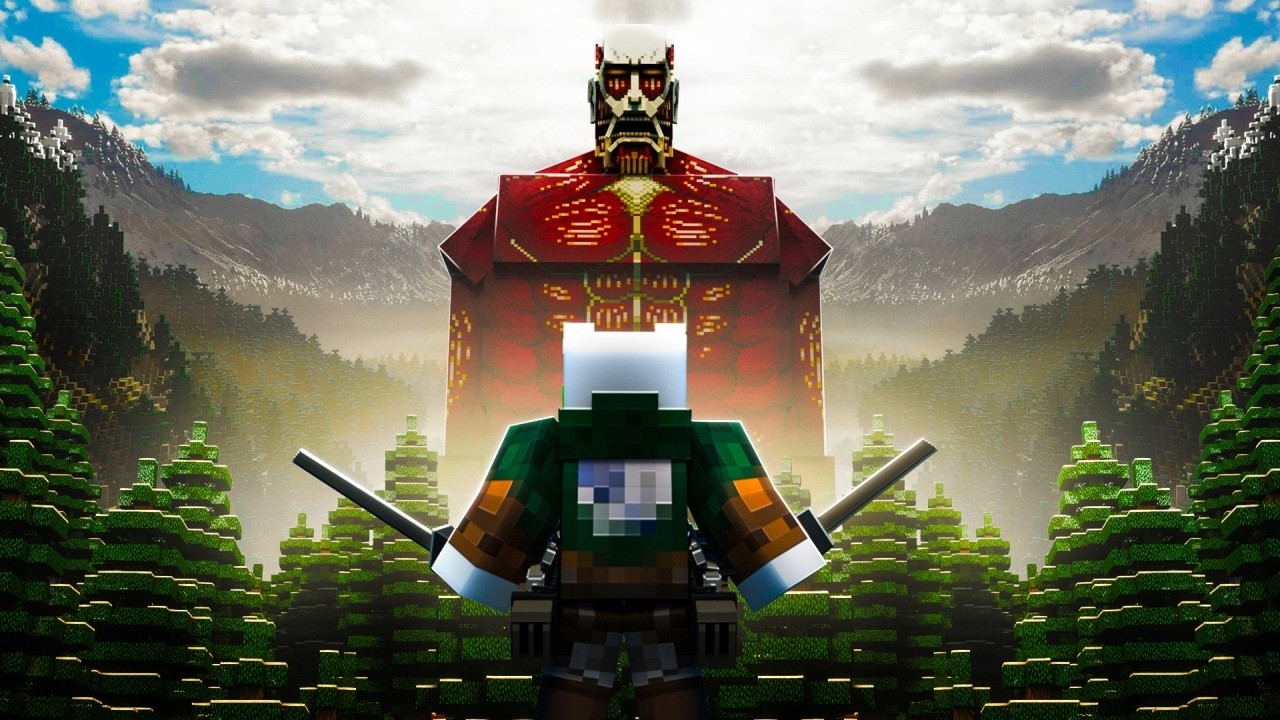 Enfrenté a los Titanes Más Poderosos de Minecraft... Attack on Titan
