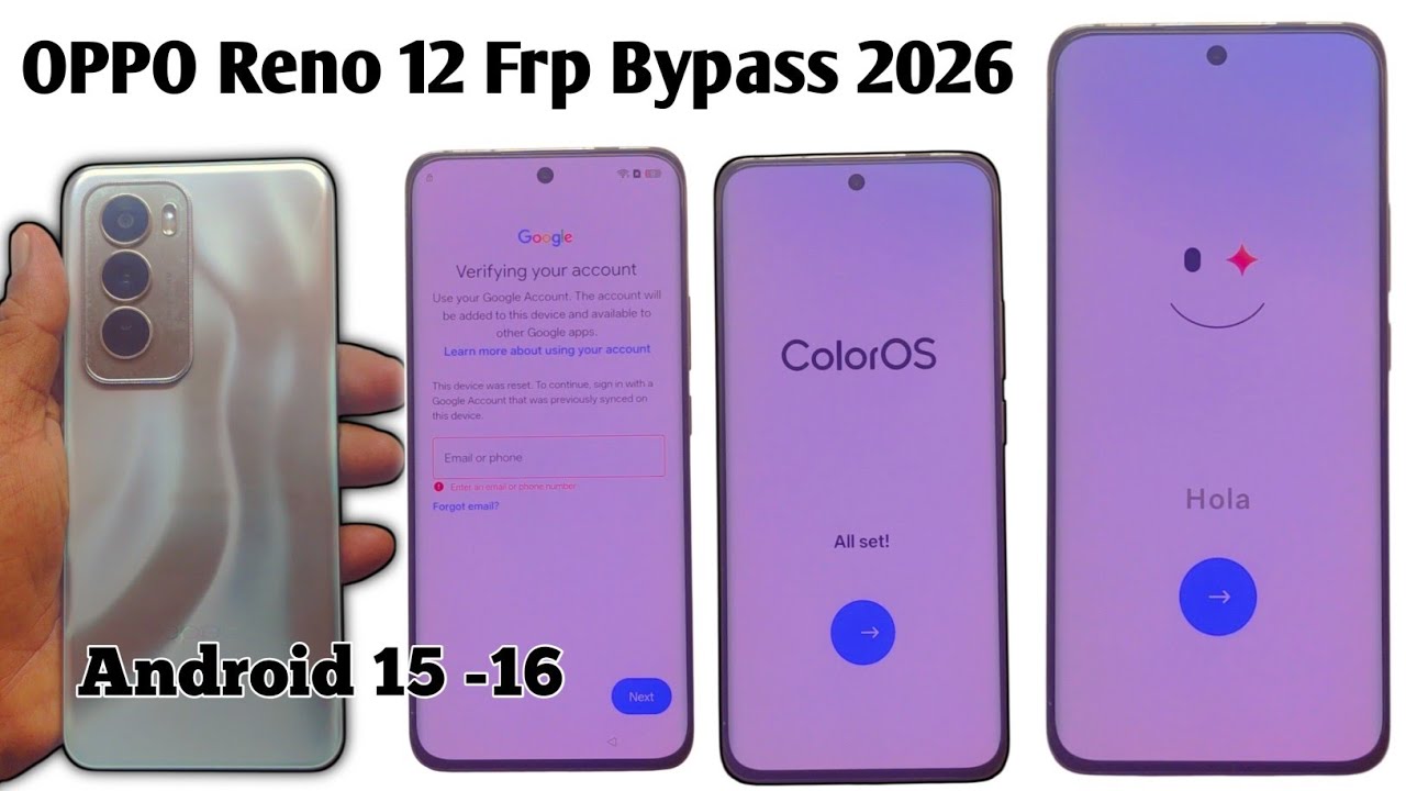OPPO Reno 12 (5G) Frp Bypass Android 15/16 Without Pc | How To Bypass Google Account In OPPO Reno 12