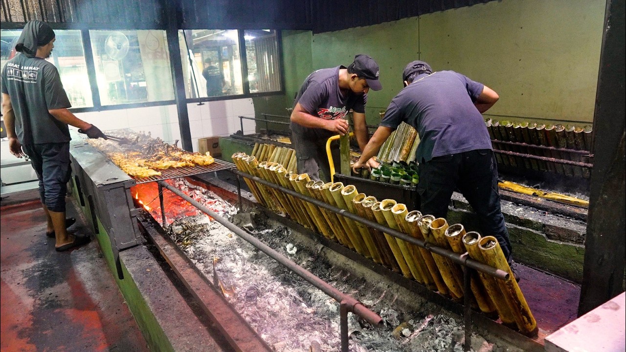 The Master LEMANG Process! Authentic Wood Fire Bamboo Sticky Rice!