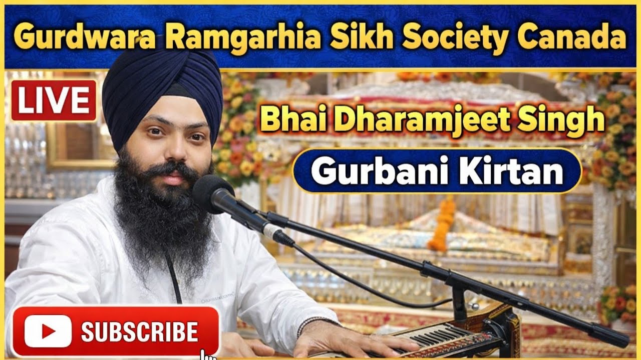M diwan 27 feb bhai dharamjeet singh gurbani kirtan is live! Gurdwara Ramgarhia sikh society Toronto