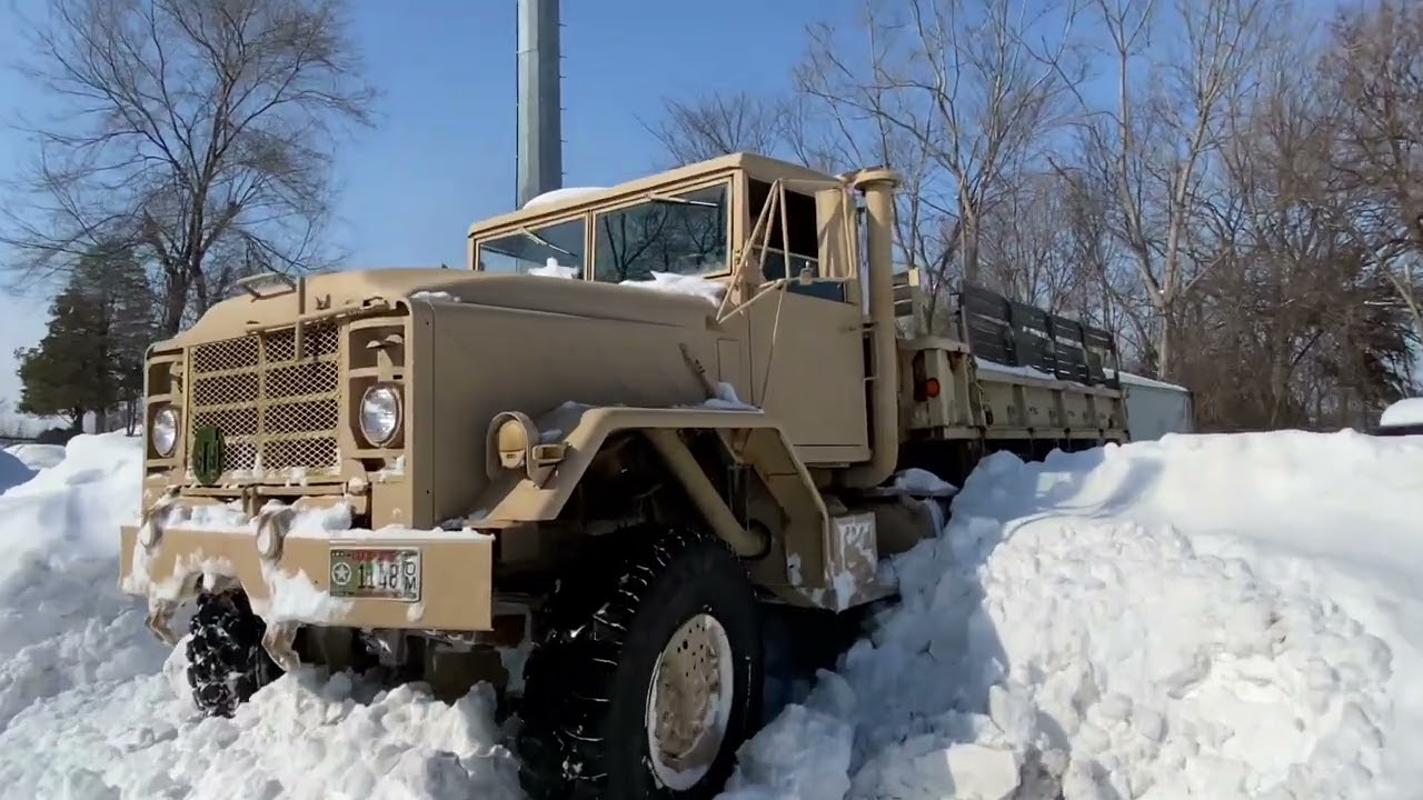 M923A2 almost gets stuck blasting though snow