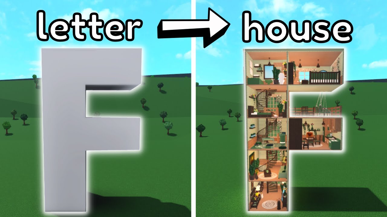 Building the LETTER F into a Bloxburg house