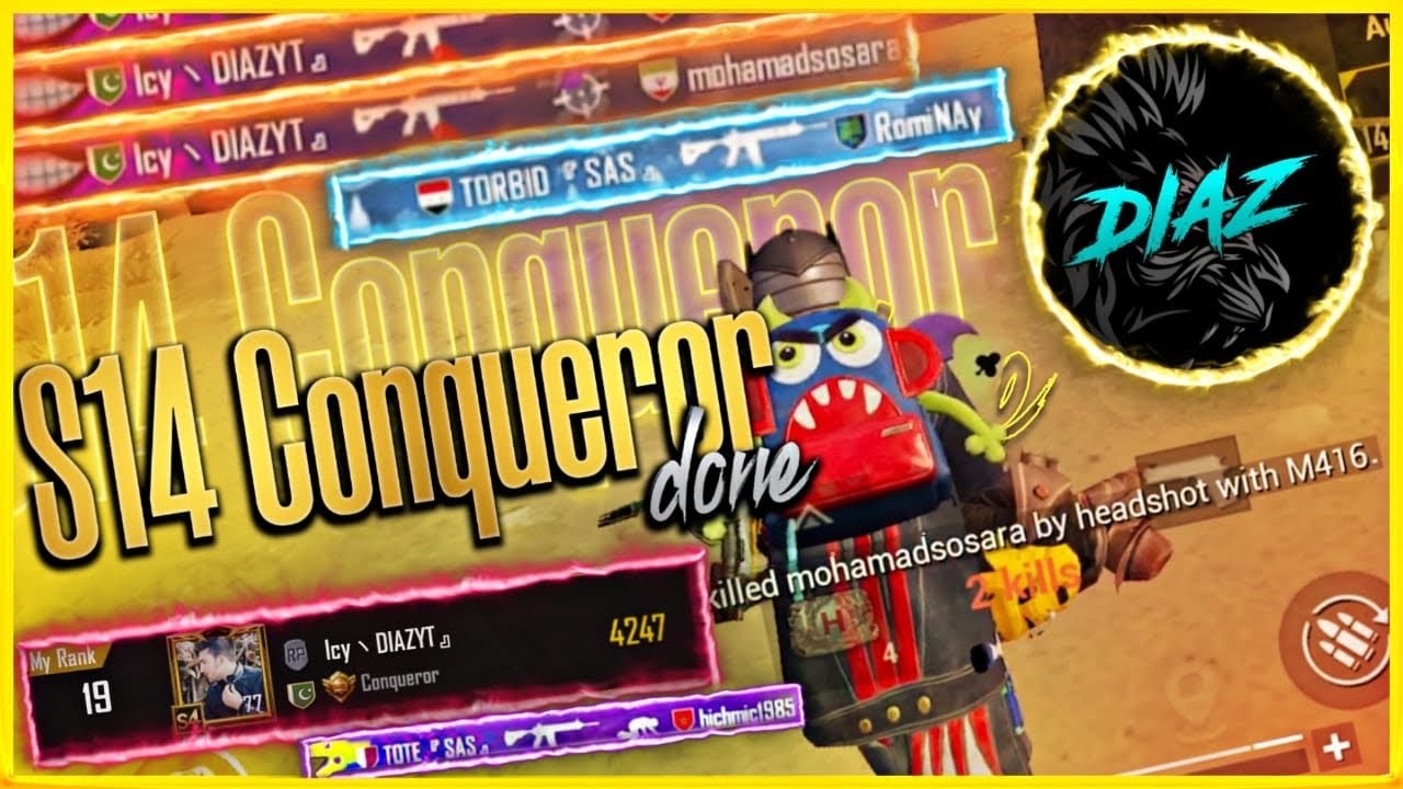 LAST MATCH AND I GOT CONQUEROR SEASON 14 / PUBG MOBILE/DIAZ