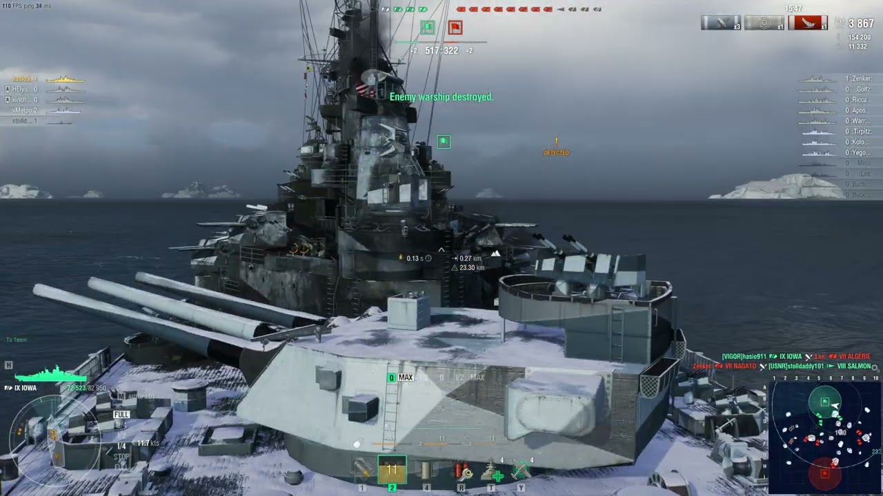 World of Warships Iowa Second battle