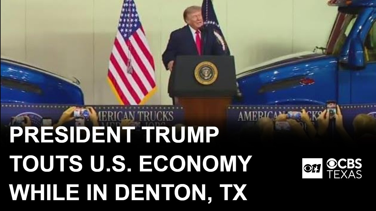 President Trump touts U.S. economy in Denton