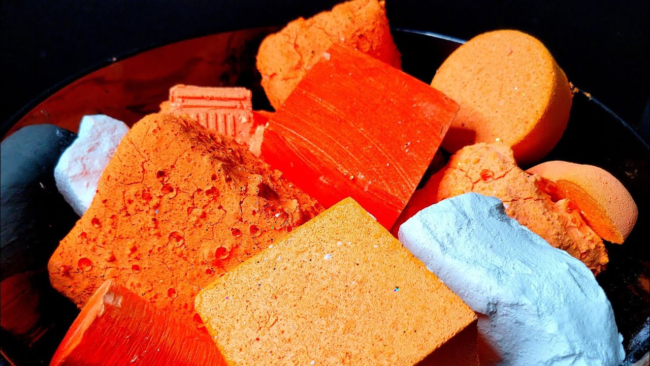 Orange Dyed Gymchalk, Pasted Jumbos & Irregular Blocks, and Plain Jumbos | 🧡🧡🧡🧡🧡| ASMR 