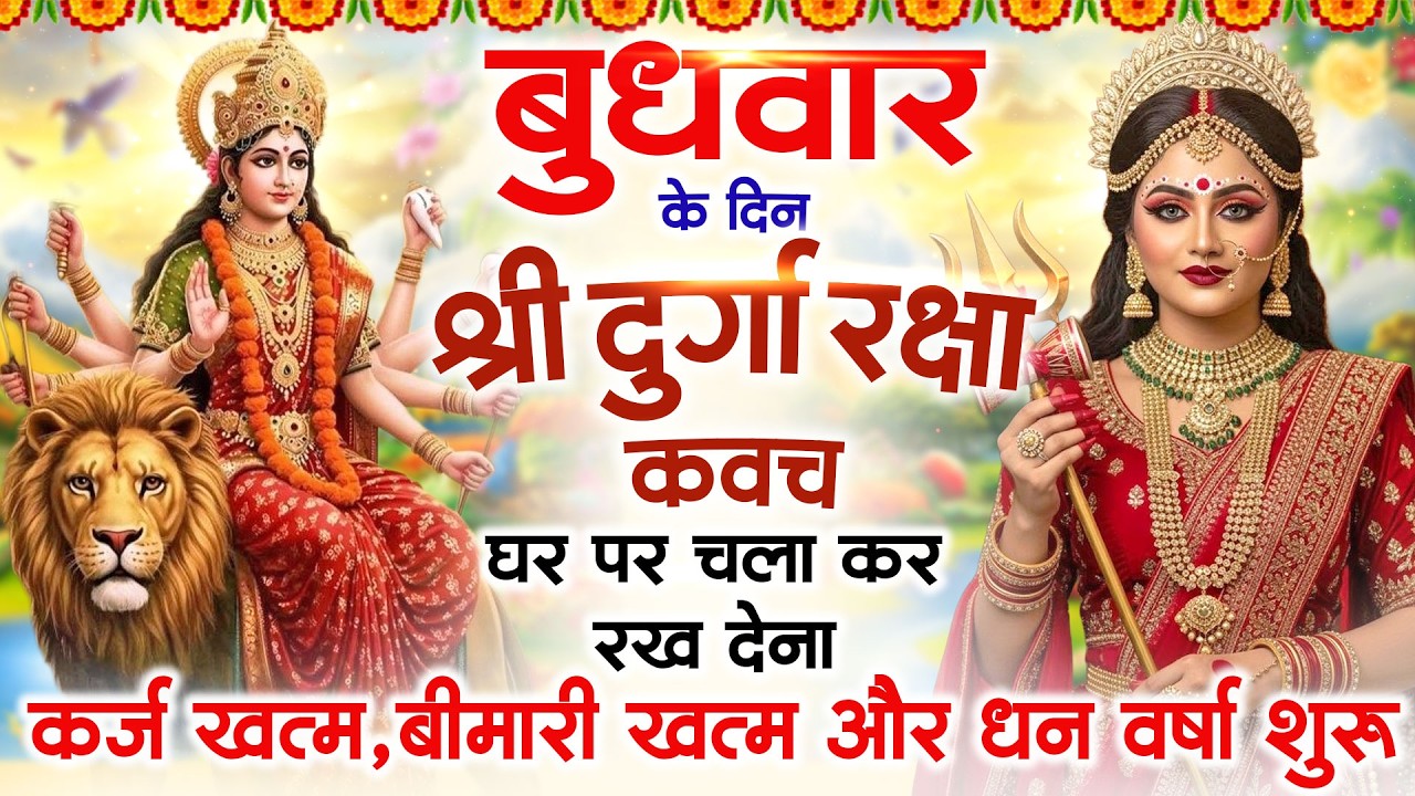बुधवार के दिन अपने घर में दुर्गा रक्षा कवच चलाकर रख देने से र्कज खत्म, बीमारी खत्म धन वर्षा शुरू