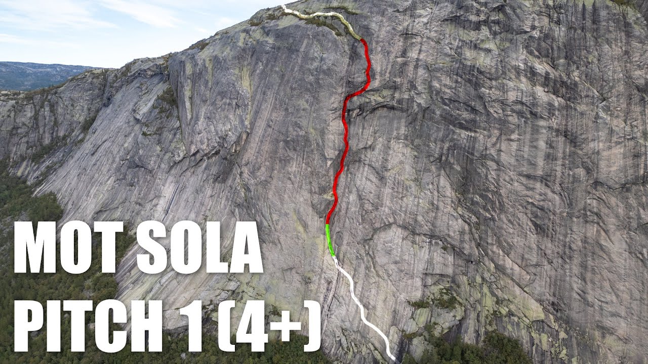 A Norwegian Classic: Mot Sola, Pitch 1 (4+), Hægefjell | POV Trad Climbing