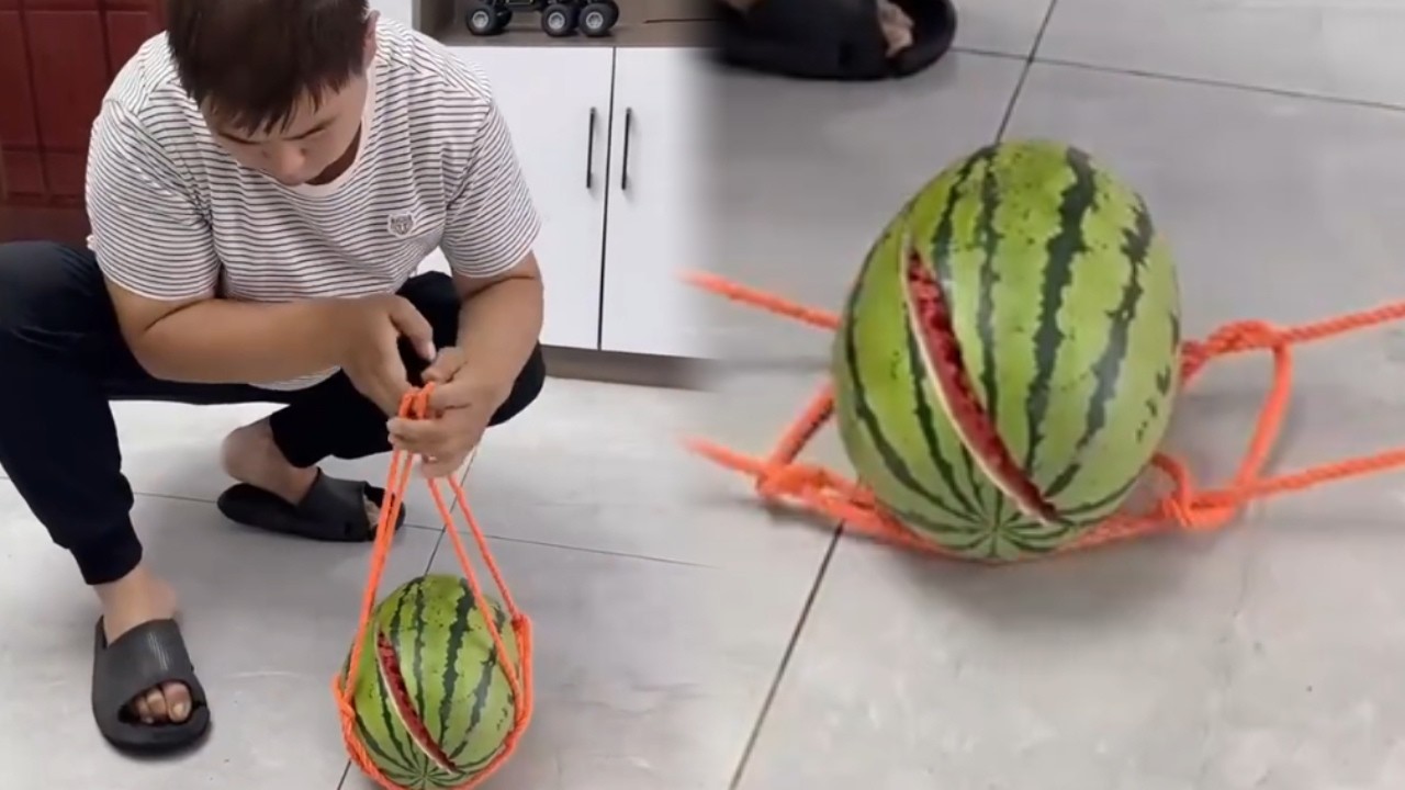 Simple and practical knot for tying melons