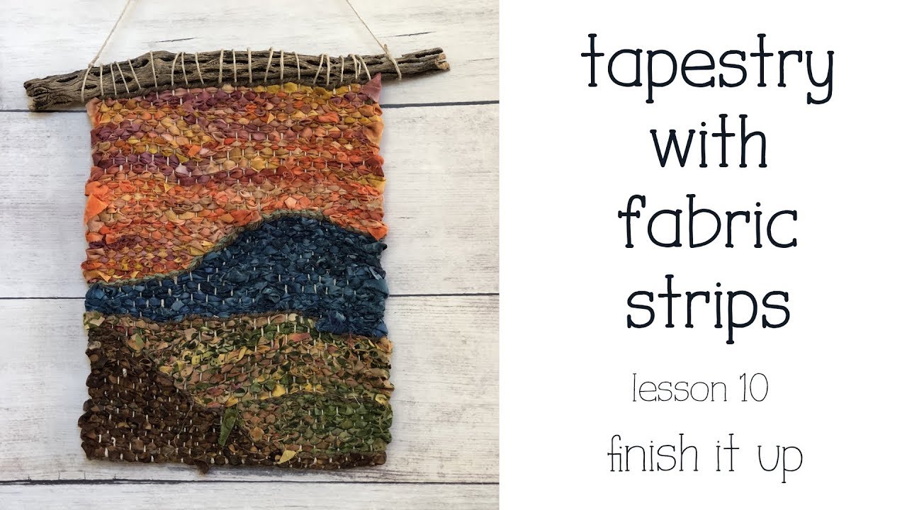 Weave with Fabric Strips - How to Hang the Weaving on a Stick