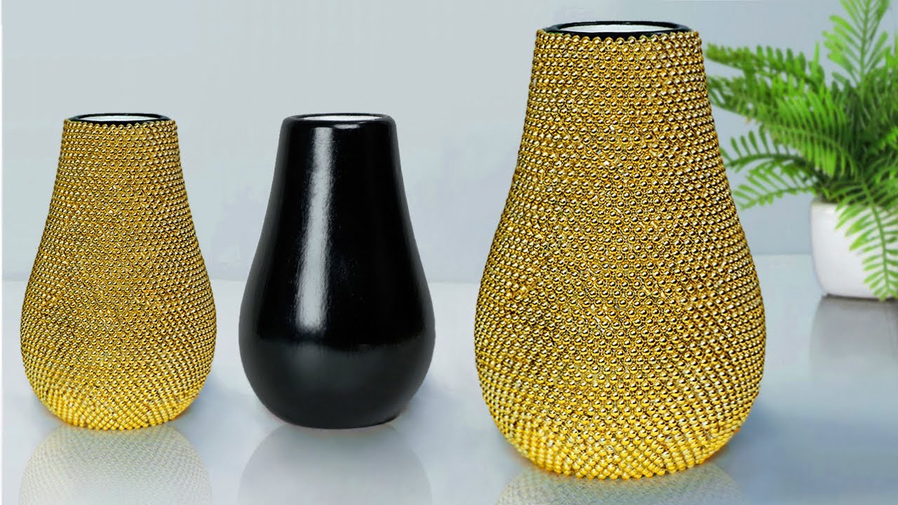 Stylist  Flower Vase making || Newspaper flower vase - Gypsum flower vase