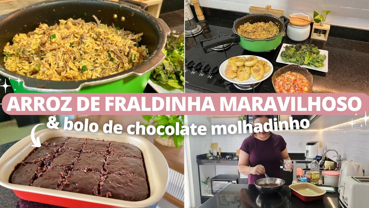 ARROZ COM FRALDINHA NA PANELA DE PRESSÃO, BOLO DE CHOCOLATE MOLHADINHO E ROTINA DO LAR