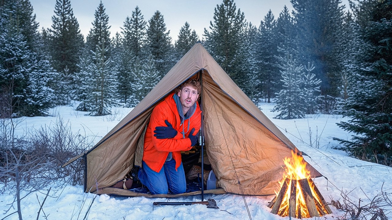 Winter Camping In A Hot Tent