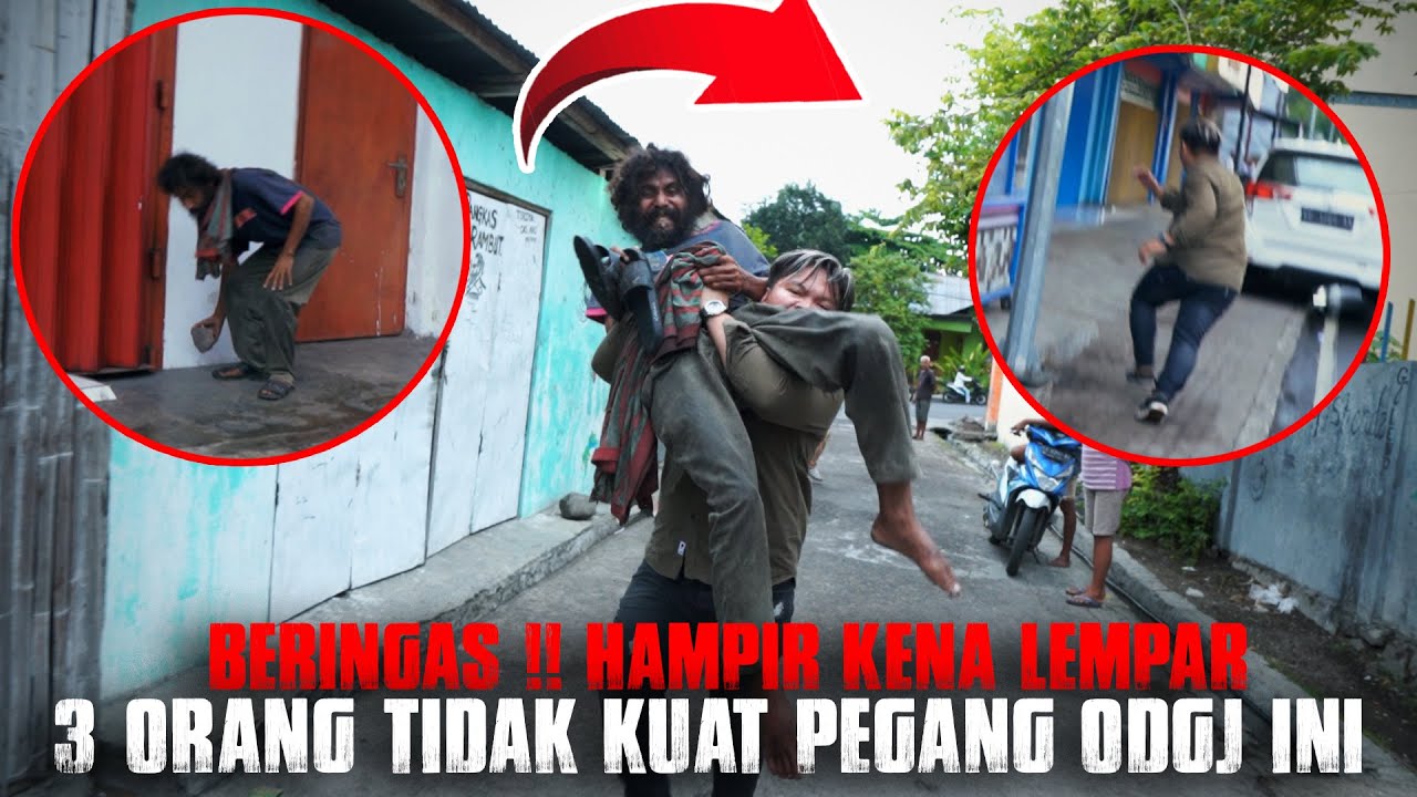 ODGJ G4LAK DI NTT !! BANG EGO DI LEMP4R BATU BESAR - 3 ORANG TIDAK KUAT PEGANG ODGJ INI !!