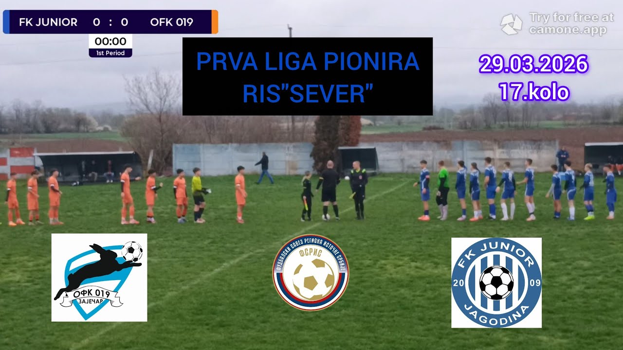 FK JUNIOR -OFK 019 ZAJEČAR 2:1(1:0)-Prva liga pionira RIS 