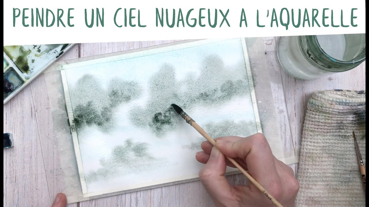 tutoriel peindre un ciel nuageux à l'aquarelle