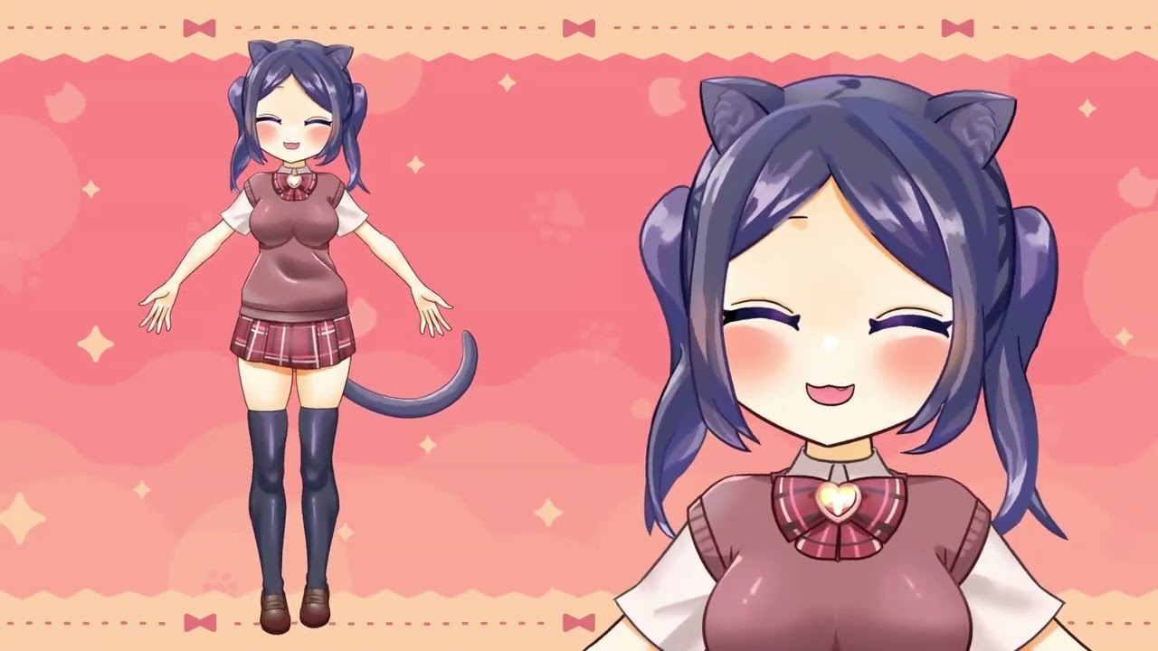 【 #Live2DShocase 】制服の猫耳少女サンプル動画【ケモミミ】