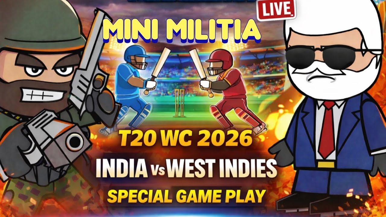 Mini Militia LIVE🔴 | T20 WC 2026 India vs West Indies Special Gameplay |STRANGER Gaming
