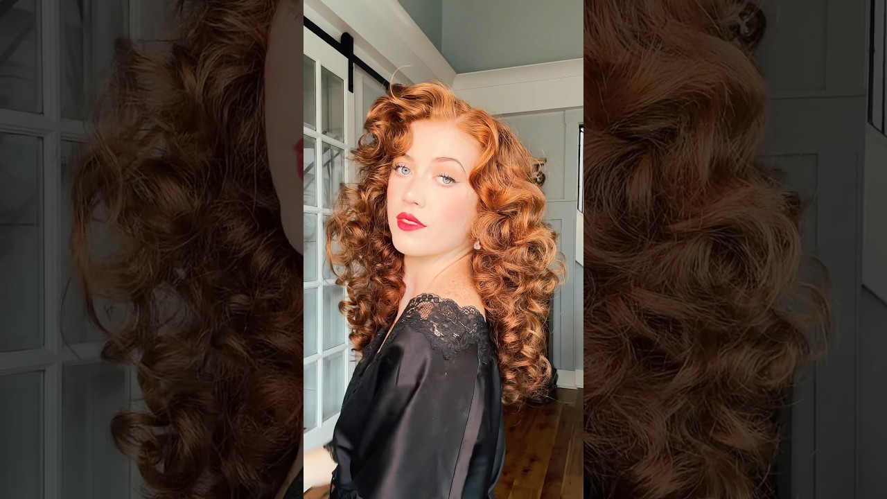Old Hollywood overnight hair curls! Love this vintage look using pillow rollers ❤️ #hairstyle #hair
