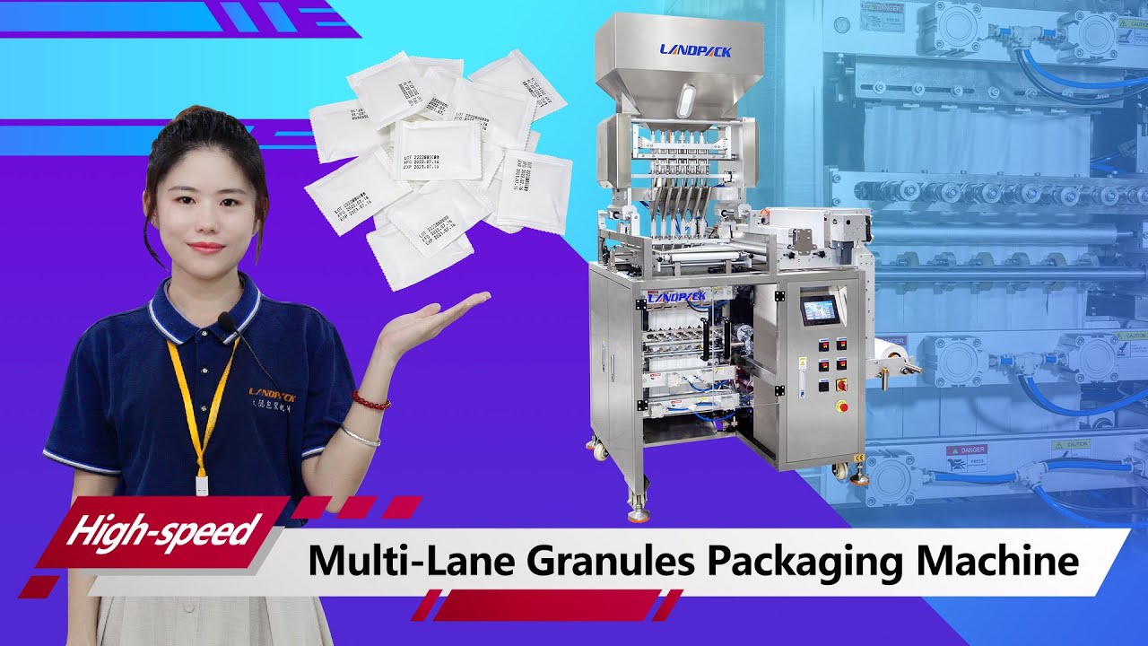 Automatic Multi Lane Granules Sachet Packing Machine For Sugar, Flavoring Etc. 全自動颗粒多列式包裝機