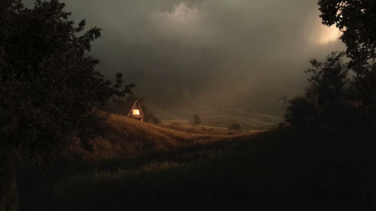 Moody Calm Before The Storm Ambience | Fresh Wind, Rolling Thunder for Sleep or Relaxation | 3 HOURS