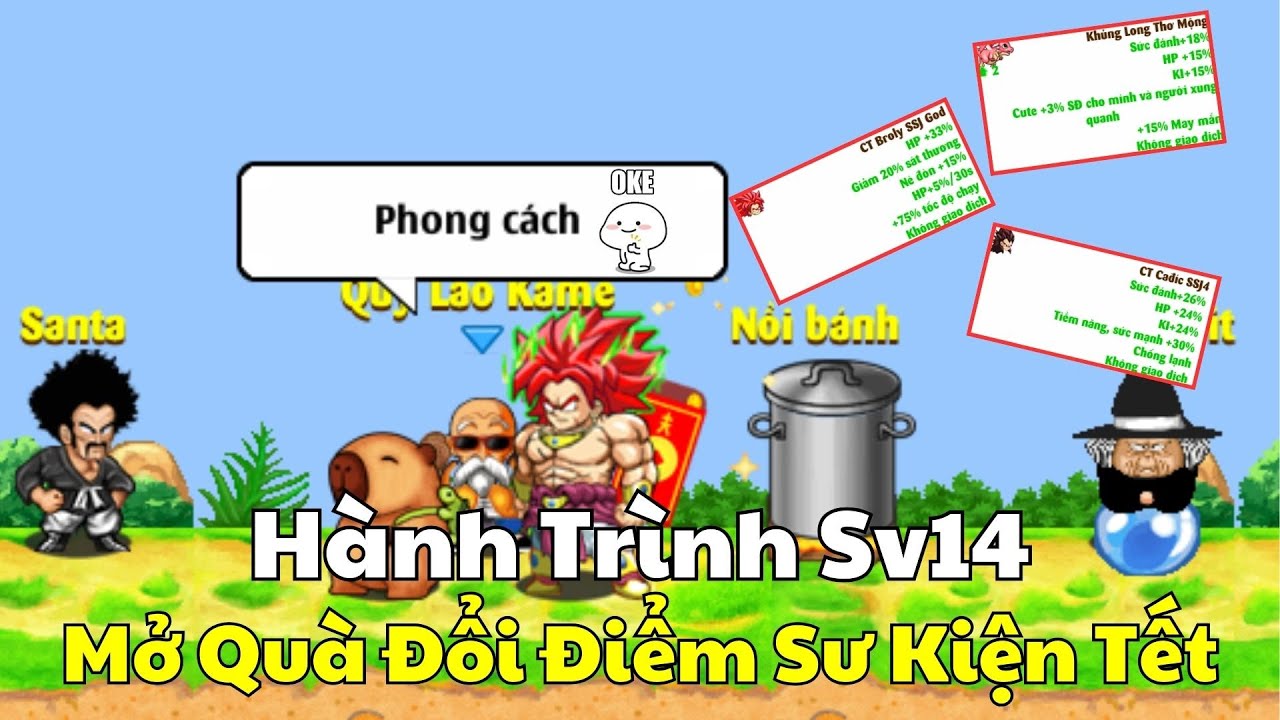 NGỌC RỒNG ONLINE - Hành Trình Sv14 , Đổi Điểm Sự Kiện Tết Kiếm Vật Phẩm Vĩnh Viễn