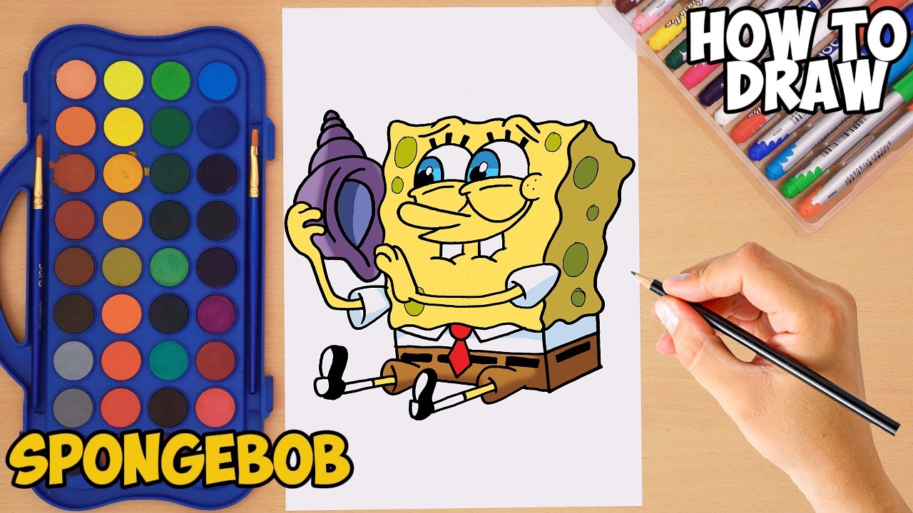 How to draw Spongebob on Phone call |  Spongebob Squarepants