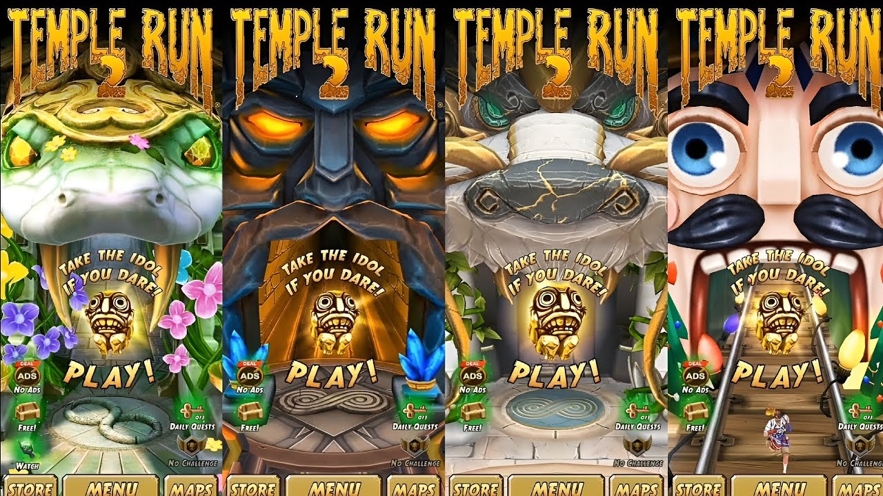 Temple Run 2 Blooming Sands Vs Volcano Island Vs Enchanted Palace Vs Winter Toyland