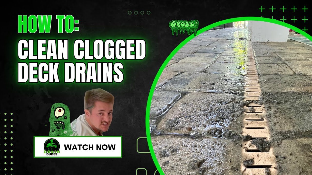 Deck Drain Cleaning | Channel Drain Flush & Drain Cap Installation