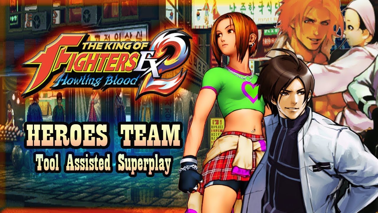 【TAS】KOF EX2 HOWLING BLOOD - HEROES TEAM \ MOE HABANA \ KYO KUSANAGI \ REIJI OOGAMI