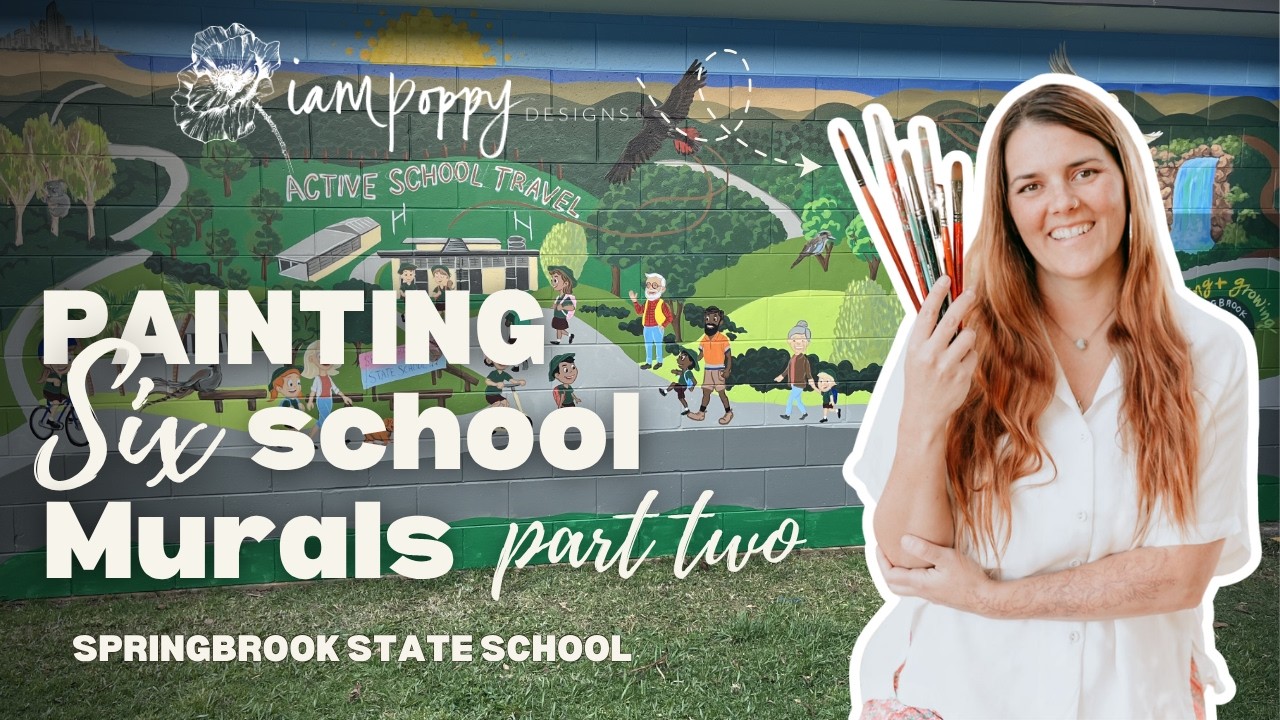 Painting SIX school murals for the council - part 2
